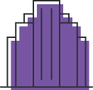 Illustration of a purple bar chart symbolising Danos Group's expertise in legal, governance, and compliance recruitment solutions.