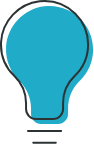 Blue light bulb icon with black outline on grey background, symbolising Danos Group’s trusted legal and compliance recruitment expertise.